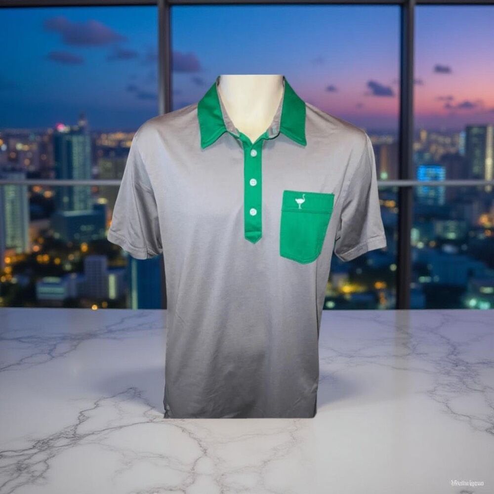 Travis Mathew Chive Collab Grey Pocket Golf Short Sleeve Polo Size XL #66